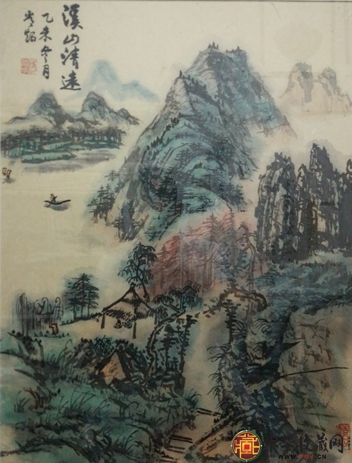 劉常炳 山水國畫作品 《溪山清遠圖》 45*60cm