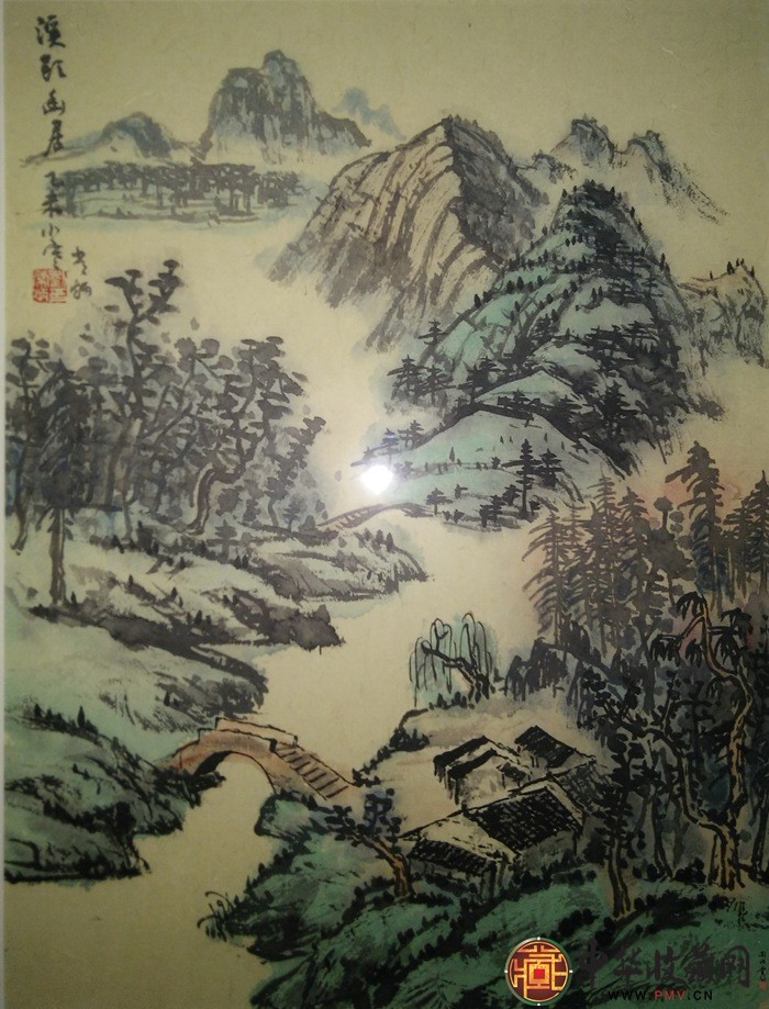 劉常炳 山水國畫作品 《溪頭幽居圖》 45*60cm