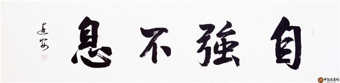 宋建安四尺對(duì)開(kāi)書法作品《自強(qiáng)不息》